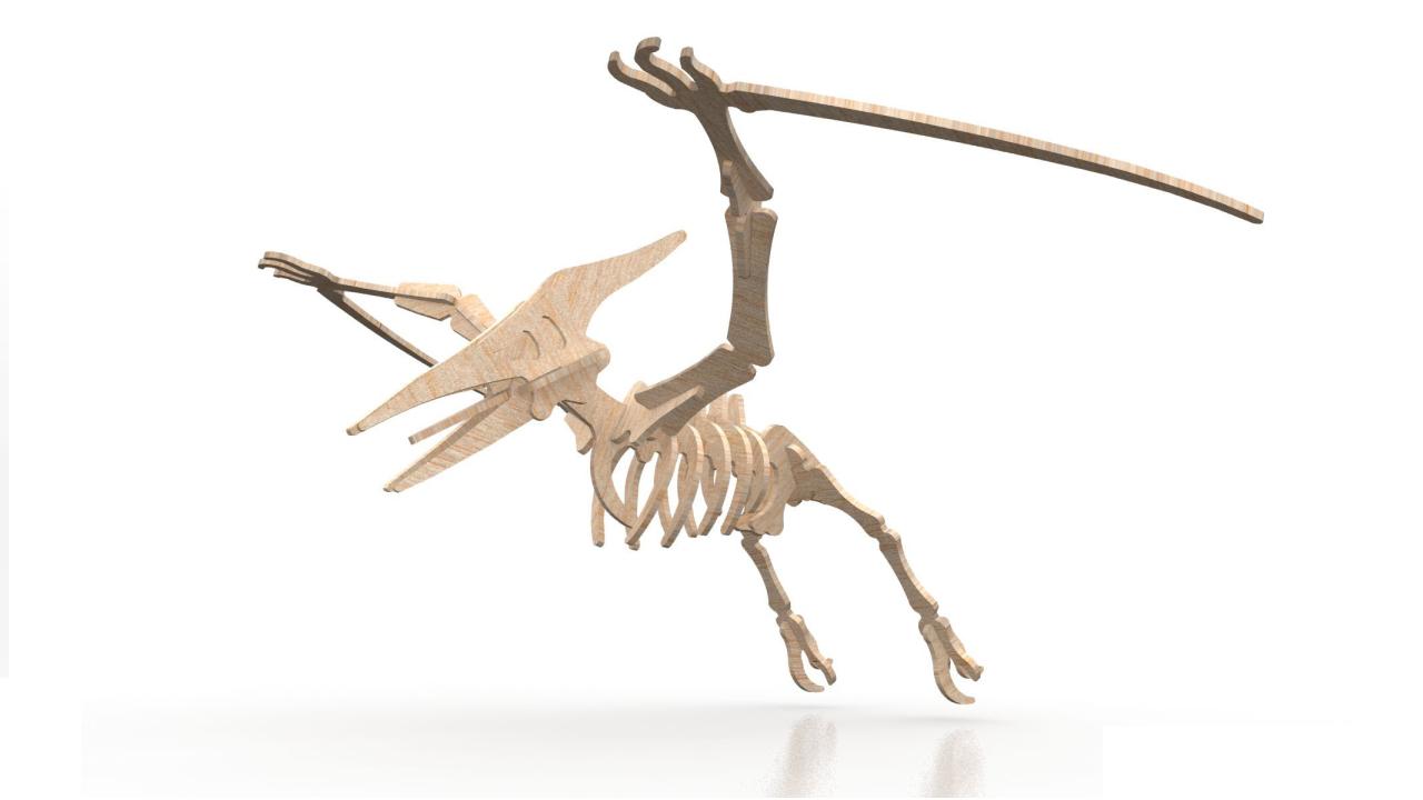 imagem do arquivo vetor para download Pterodáctilo de MDF Quebra cabeça