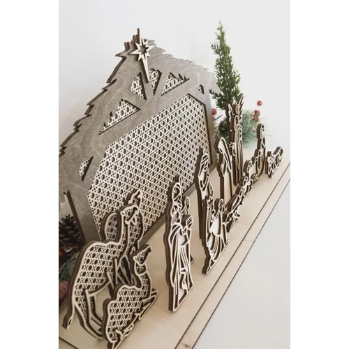 imagem do arquivo vetor para download Presépio Natal em Camadas mdf
