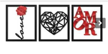 imagem do arquivo vetor para download 3 quadros amor love coração