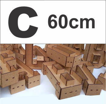 imagem do arquivo vetor para download Alfabeto em forma de caixa Letra C 60cm
