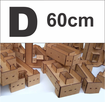 imagem do arquivo vetor para download Alfabeto em forma de caixa Letra D 60cm