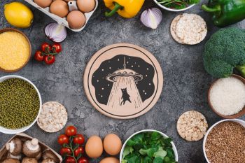 imagem do arquivo vetor para download Arte de Gato UFO Gravada em Tábua de Corte