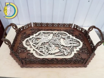 imagem do arquivo vetor para download Bandeja com Padrão de Pássaros