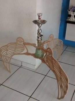 imagem do arquivo vetor para download Base de Narguilé Decorativa em Madeira