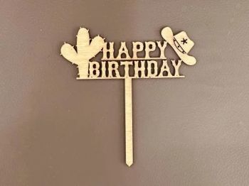 imagem do arquivo vetor para download Bolo de Aniversário do Cowboy Cortado a Laser