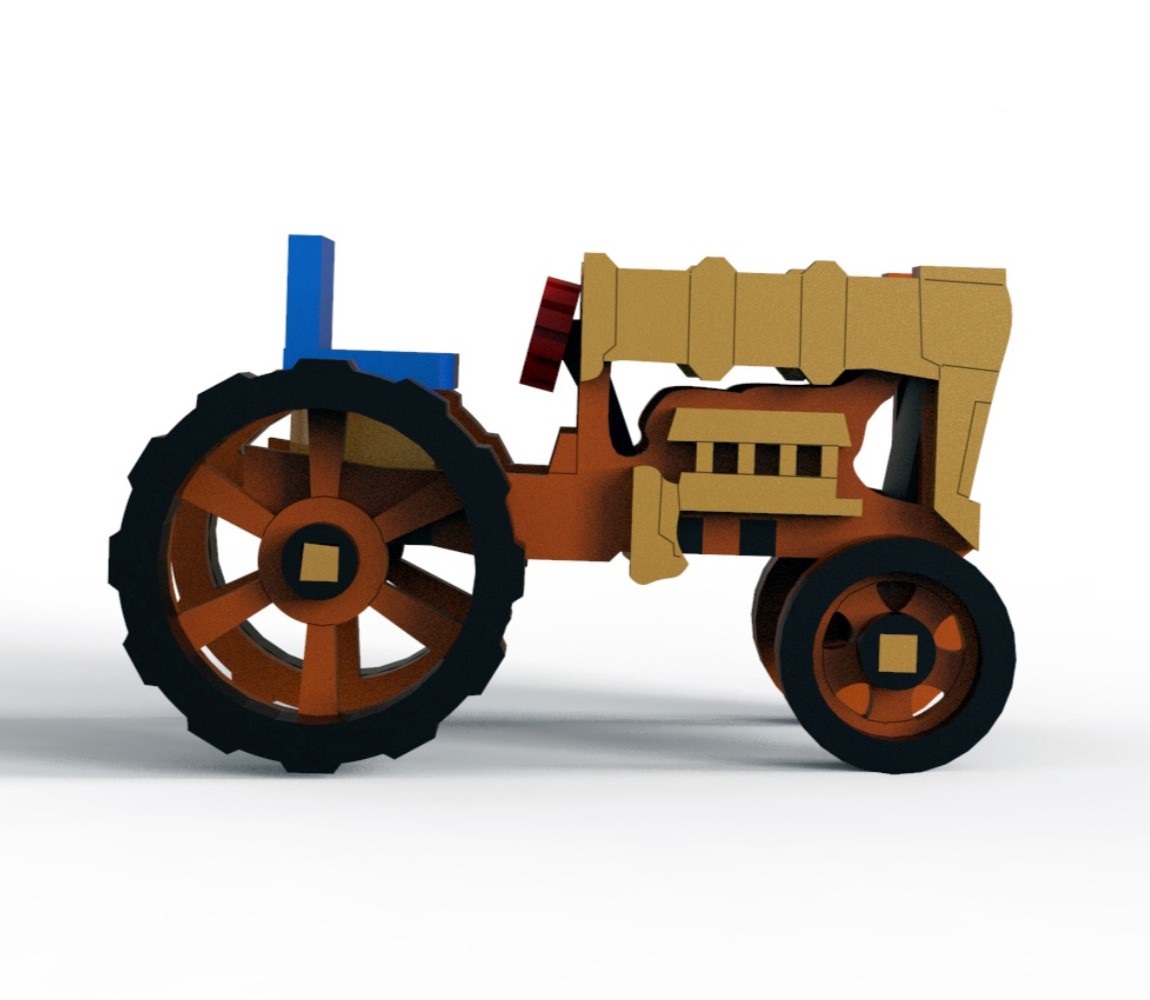 imagem do arquivo vetor para download Brinquedo de Trator em Madeira