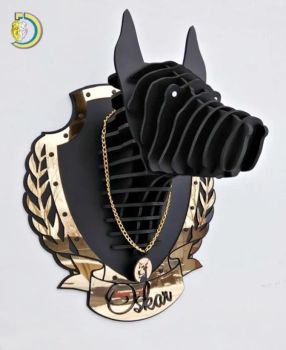 imagem do arquivo vetor para download Cabeça do Dogue Alemão Cortada a Laser