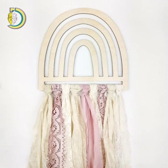 imagem do arquivo vetor para download Cabideiro Subjacente Boho de Arco ris e Nuvem