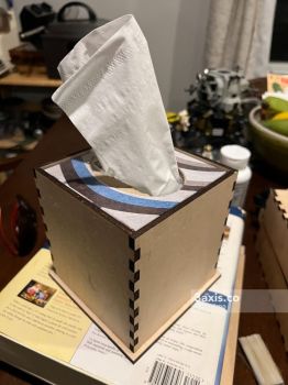 imagem do arquivo vetor para download Caixa de Lenços em Forma de Cubo Cortada a Laser