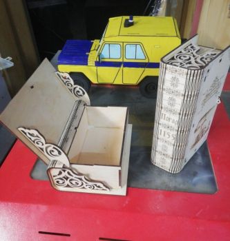 imagem do arquivo vetor para download Caixa de Livro Decorativa Cortada a Laser