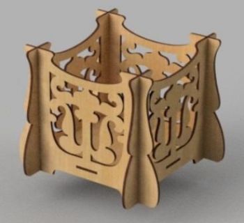 imagem do arquivo vetor para download Caixa de Madeira Esculpida Cortada a Laser