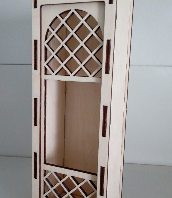 imagem do arquivo vetor para download Caixa de Vinho Cortada a Laser
