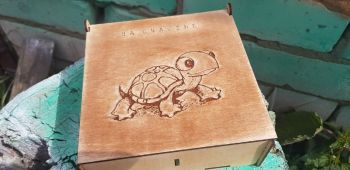 imagem do arquivo vetor para download Caixa de corte a laser com tartaruga