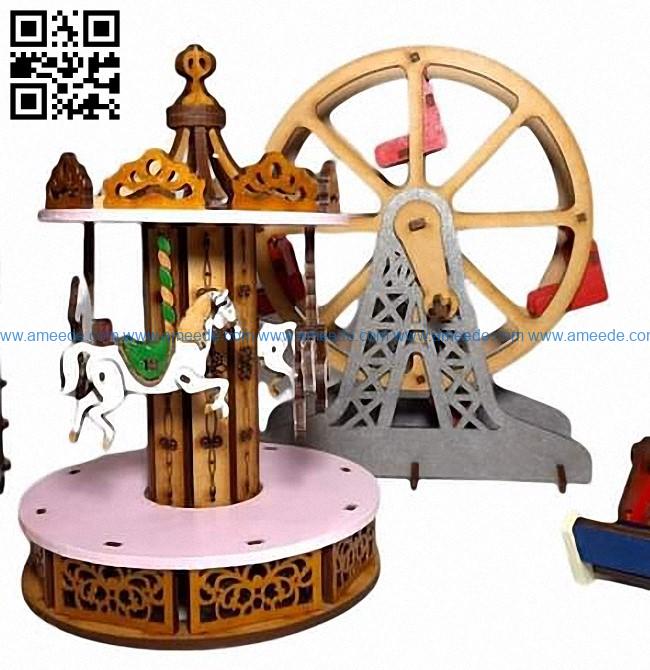 imagem do arquivo vetor para download Carrossel de brinquedo