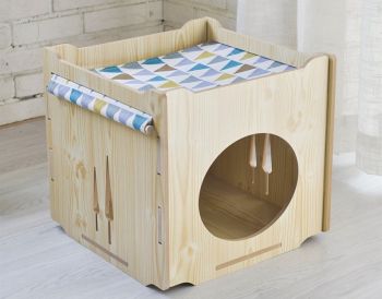 imagem do arquivo vetor para download Casa de gato de madeira empilhável