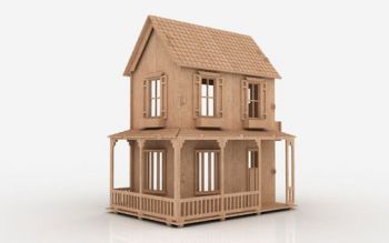 imagem do arquivo vetor para download Casa de madeira com interior