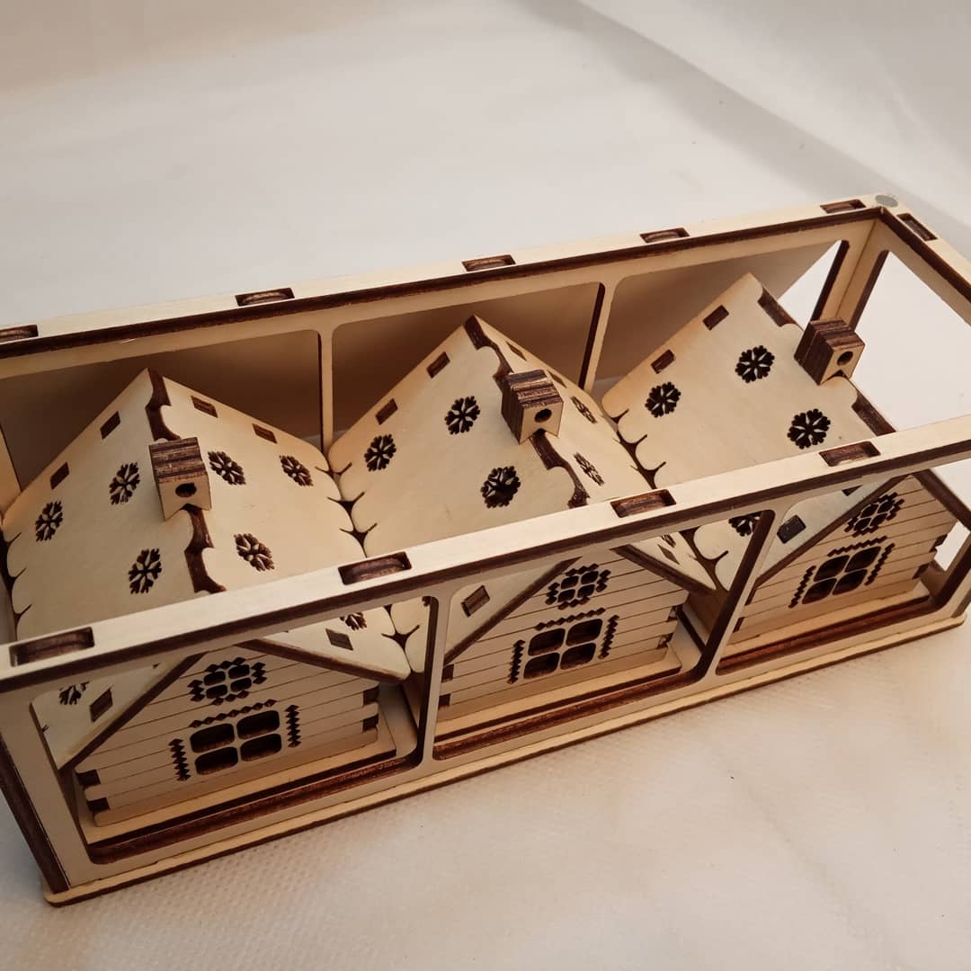 imagem do arquivo vetor para download Casas de Árvore de Natal