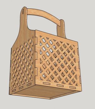 imagem do arquivo vetor para download Cesta Decorativa Cortada a Laser com Tampa