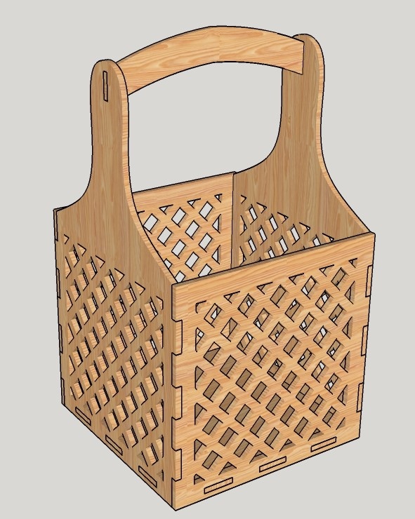 imagem do arquivo vetor para download Cesta Decorativa Cortada a Laser com Tampa