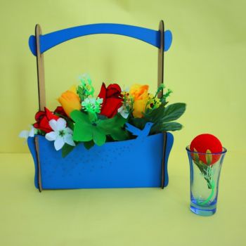 imagem do arquivo vetor para download Cesta de flores com alça