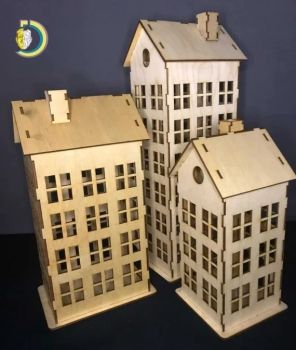 imagem do arquivo vetor para download Cidade de Edifícios Retrô