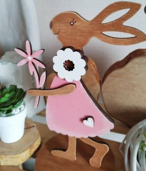imagem do arquivo vetor para download Coelho Decorativo com Flor em 4mm 12cm