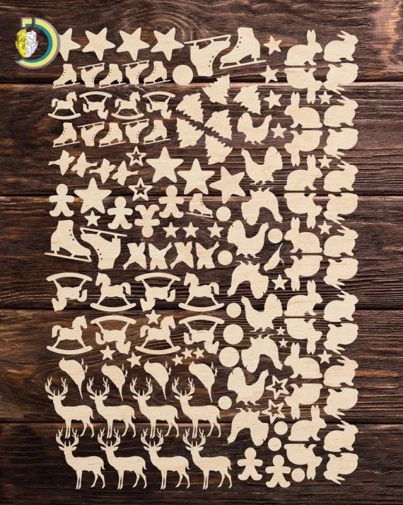 imagem do arquivo vetor para download Coleção de Elementos Decorativos Cortados a Laser