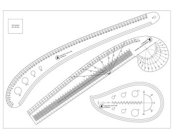 imagem do arquivo vetor para download Conjunto de Réguas de Costura Cortadas a Laser