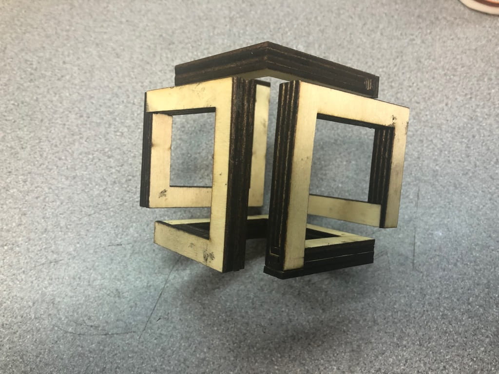 imagem do arquivo vetor para download Cubo Infinito Cortado a Laser