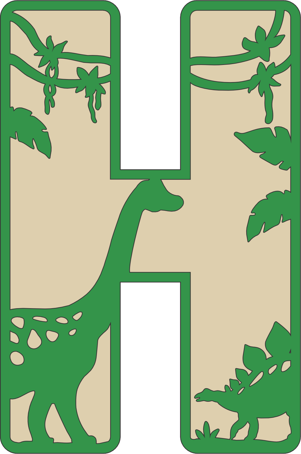 imagem do arquivo vetor para download Decoração alfabética dos dinossauros Letra H
