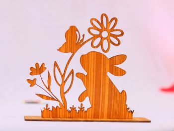 imagem do arquivo vetor para download Decoração de Coelho de Páscoa em Madeira
