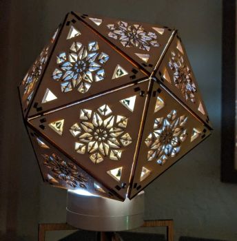 imagem do arquivo vetor para download Decoração de Luz em Forma de Icosaedro