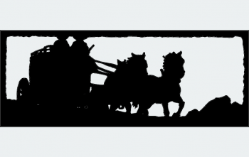 imagem do arquivo vetor para download Diligência puxada a cavalo de dois