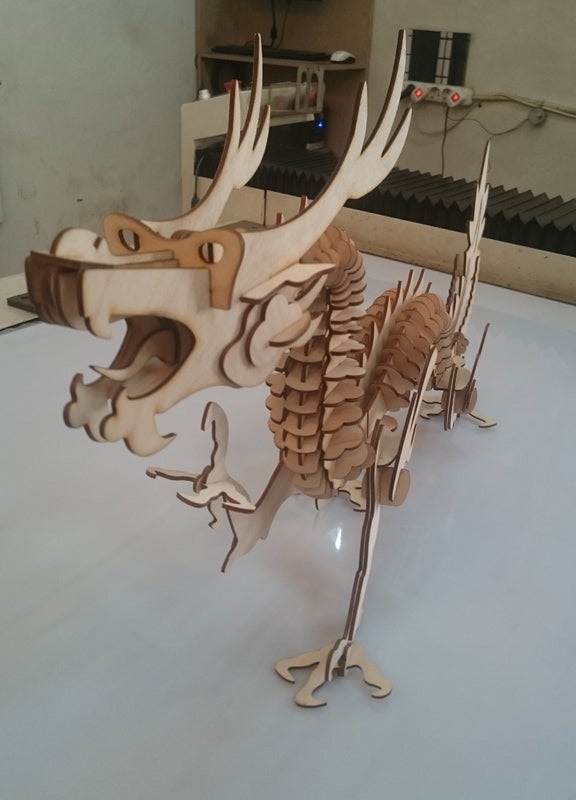 imagem do arquivo vetor para download Dragão Chinês Cortado a Laser