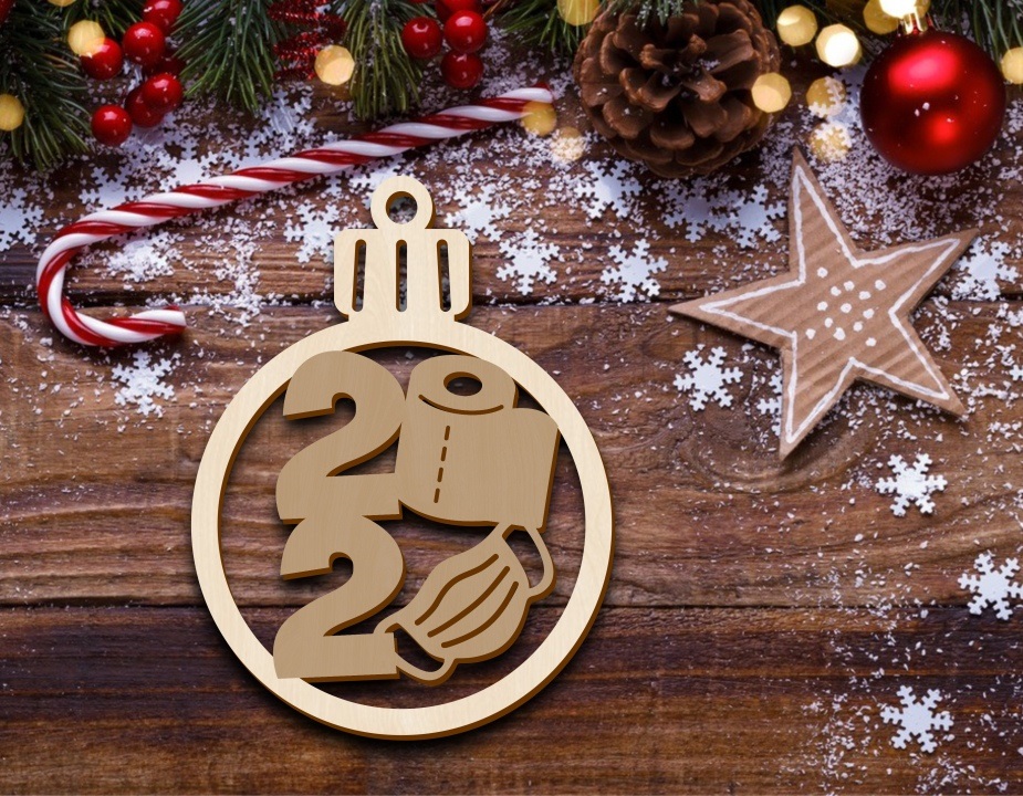 imagem do arquivo vetor para download Enfeite de Árvore de Natal com Máscara