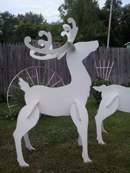imagem do arquivo vetor para download Enfeite de Jardim de Natal em Madeira de Rena