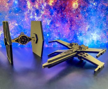 imagem do arquivo vetor para download Enfeites de Férias Tie Fighter e X-Wing