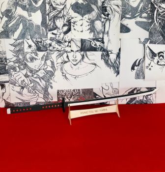 imagem do arquivo vetor para download Espada Katana Tanjiro em Madeira