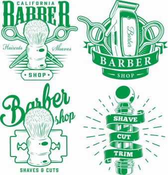 imagem do arquivo vetor para download Etiquetas de barbearia