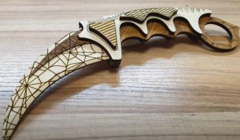 imagem do arquivo vetor para download Faca Karambit Gravada em Madeira de 3mm