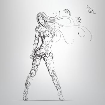 imagem do arquivo vetor para download Figura abstrata Mulher
