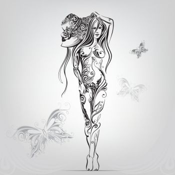 imagem do arquivo vetor para download Figura abstrata mulher