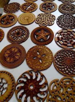 imagem do arquivo vetor para download Formas de Mandala de madeira