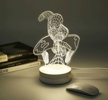 imagem do arquivo vetor para download Lâmpada 3D Acrílica do Homem Aranha