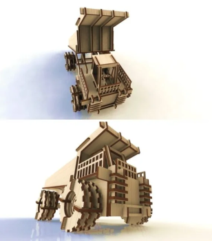 imagem do arquivo vetor para download Layout de Quebra Cabeça 3D de Caminhão