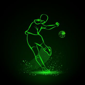 imagem do arquivo vetor para download Logótipos Neon Jogador de Futebol