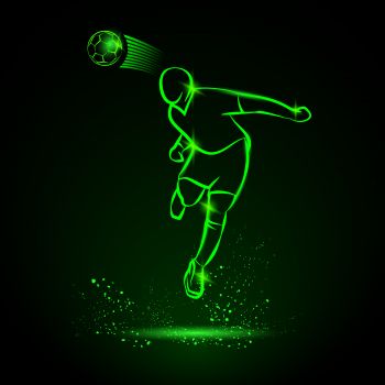 imagem do arquivo vetor para download Logótipos Neon Jogador de Futebol