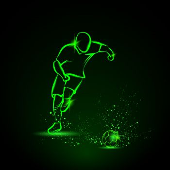 imagem do arquivo vetor para download Logótipos Neon Jogador de Futebol