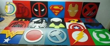 imagem do arquivo vetor para download Logotipos de Super Heróis