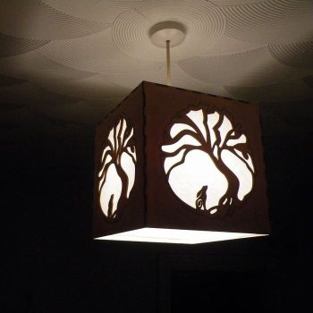 imagem do arquivo vetor para download Luminária de Madeira em Forma de Coelho da Lua